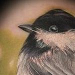 Tattoos - chickadee tattoo in painterly realism style - 140176
